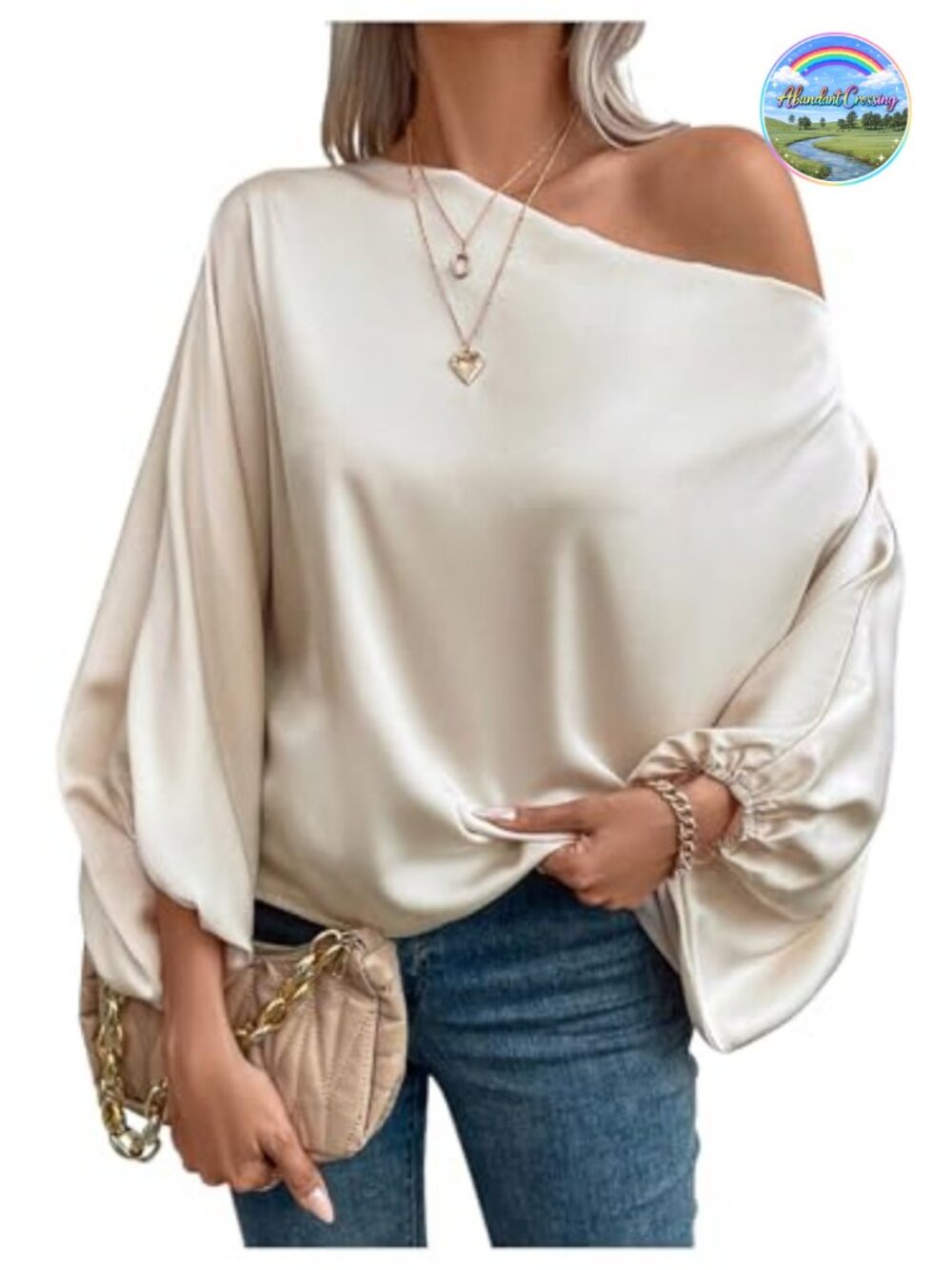 Off Shoulder Bell Sleeve Blouse Dressy Work Top
